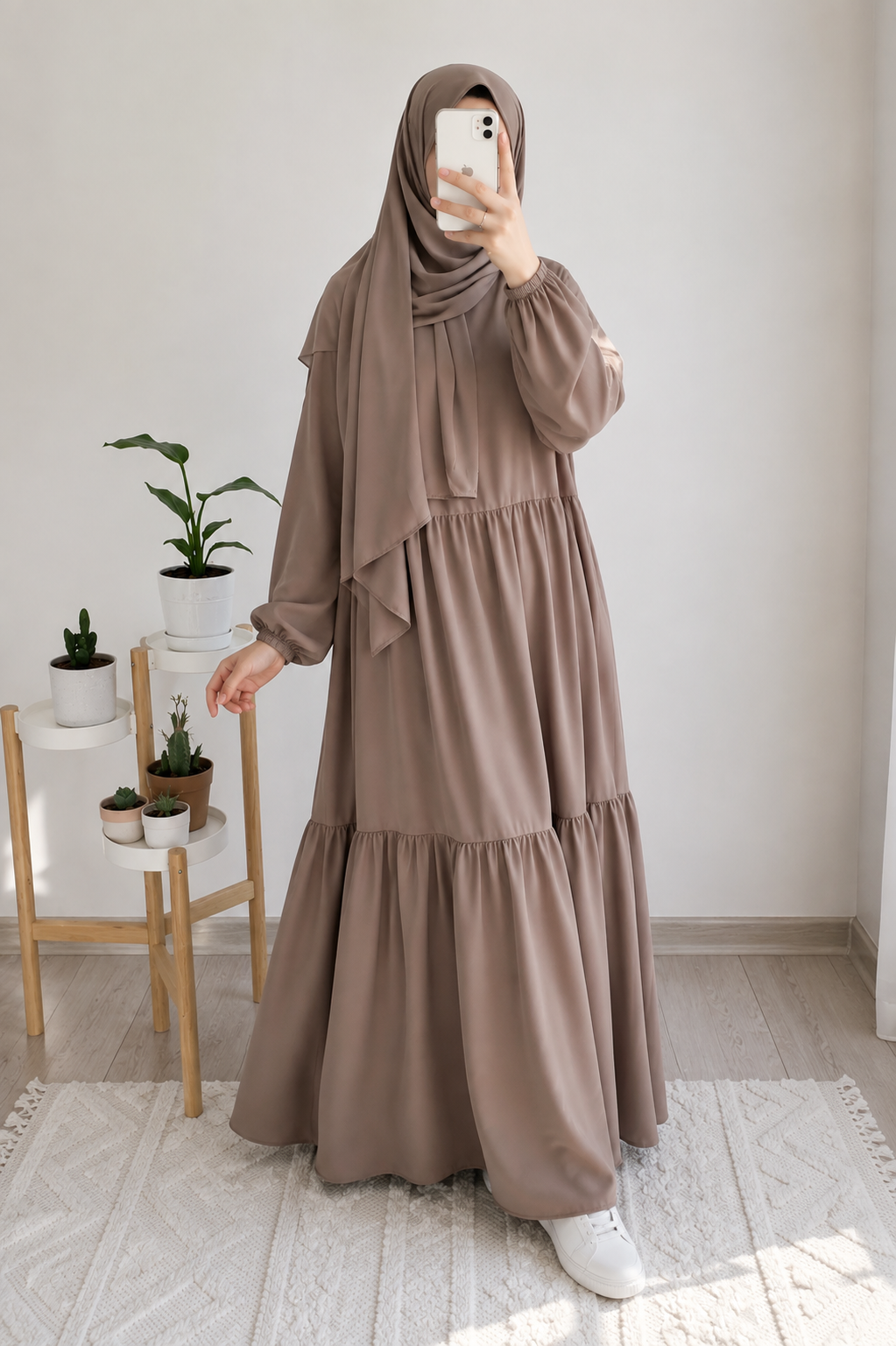 TUBA FRILL ABAYA | LITE NUDE
