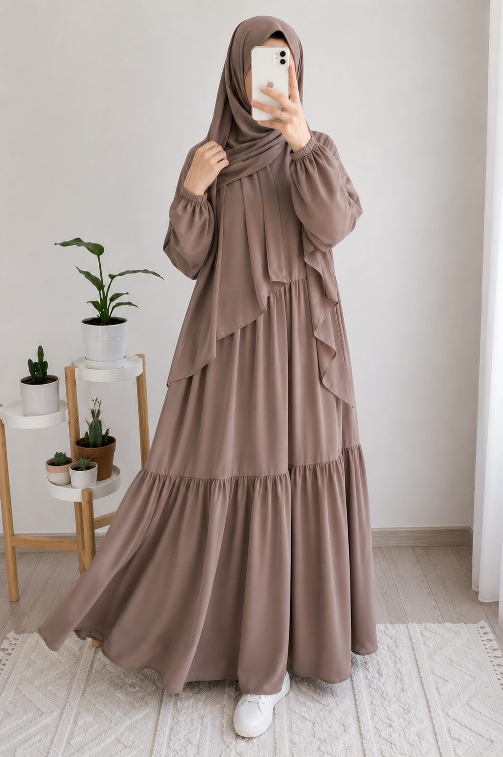 TUBA FRILL ABAYA | LITE NUDE