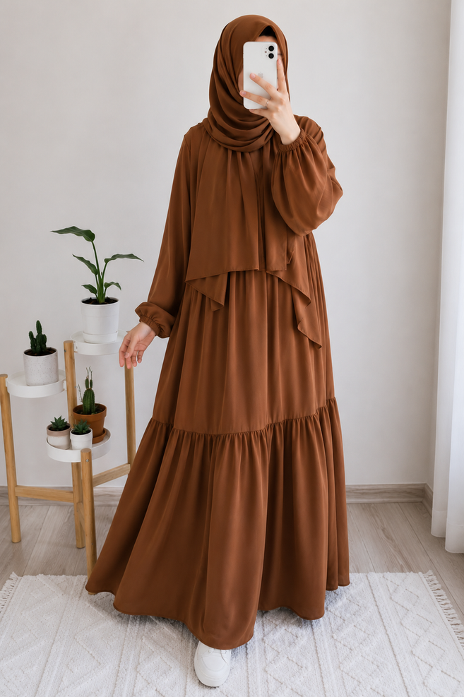 TUBA FRILL ABAYA | COPPER