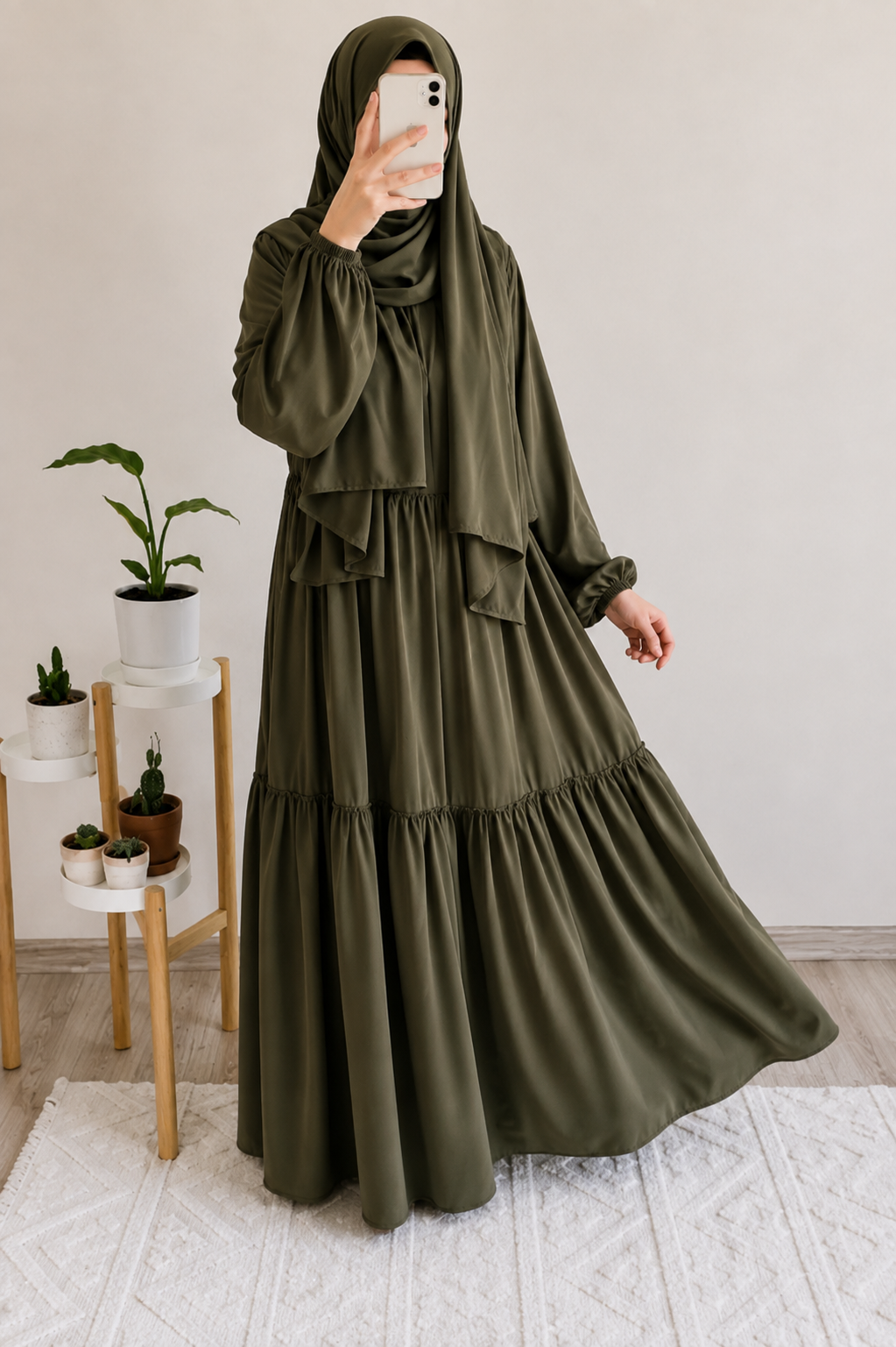 TUBA FRILL ABAYA | OLIVE
