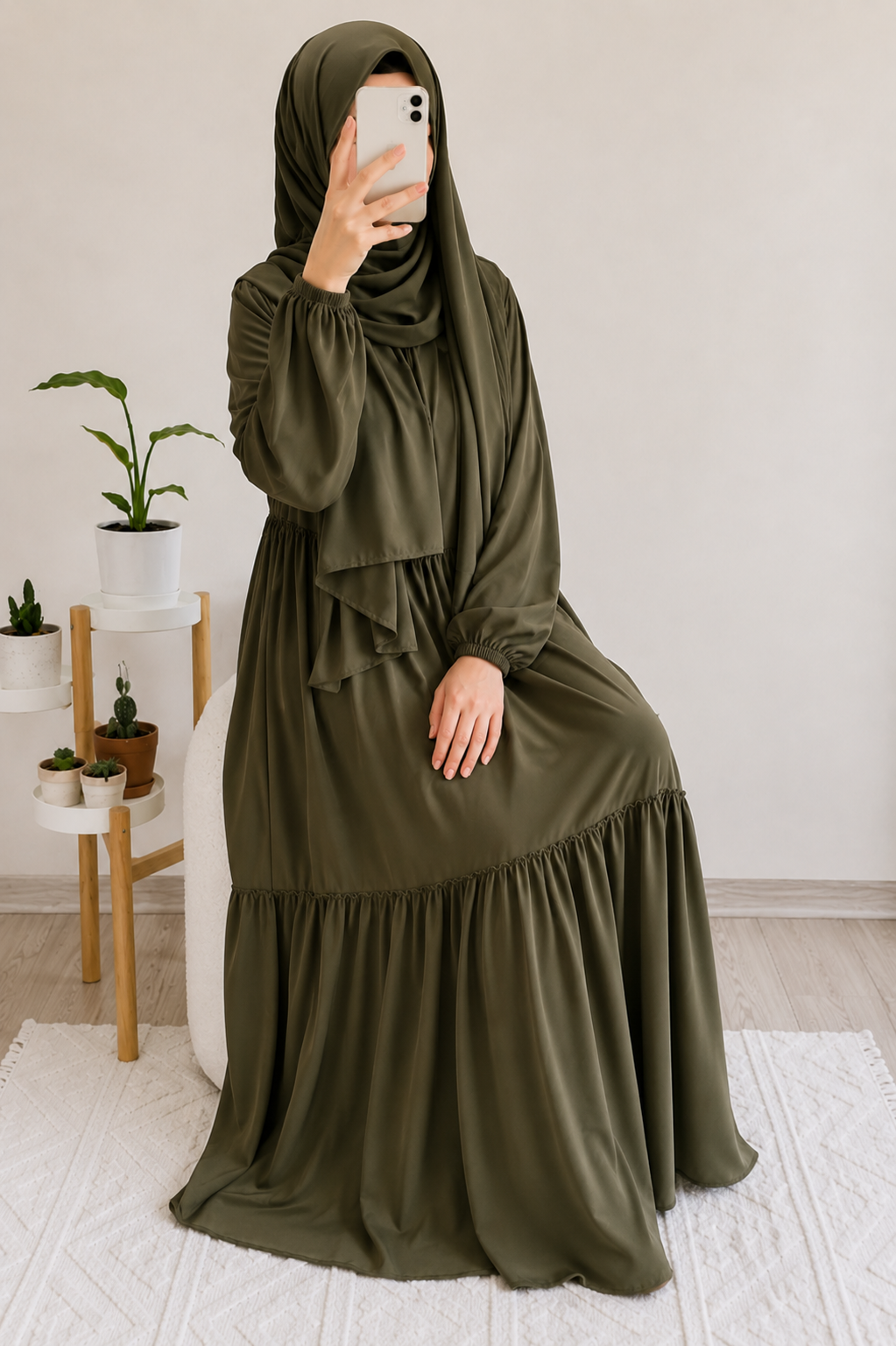 TUBA FRILL ABAYA | OLIVE