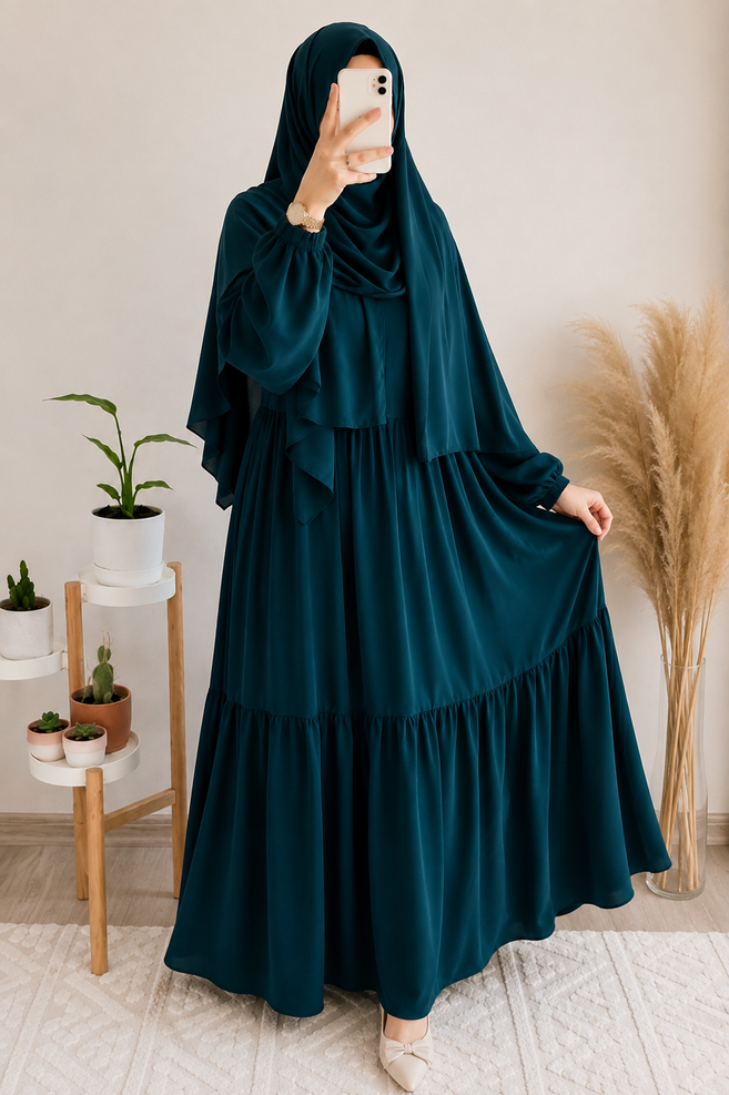 TUBA FRILL ABAYA | TEAL