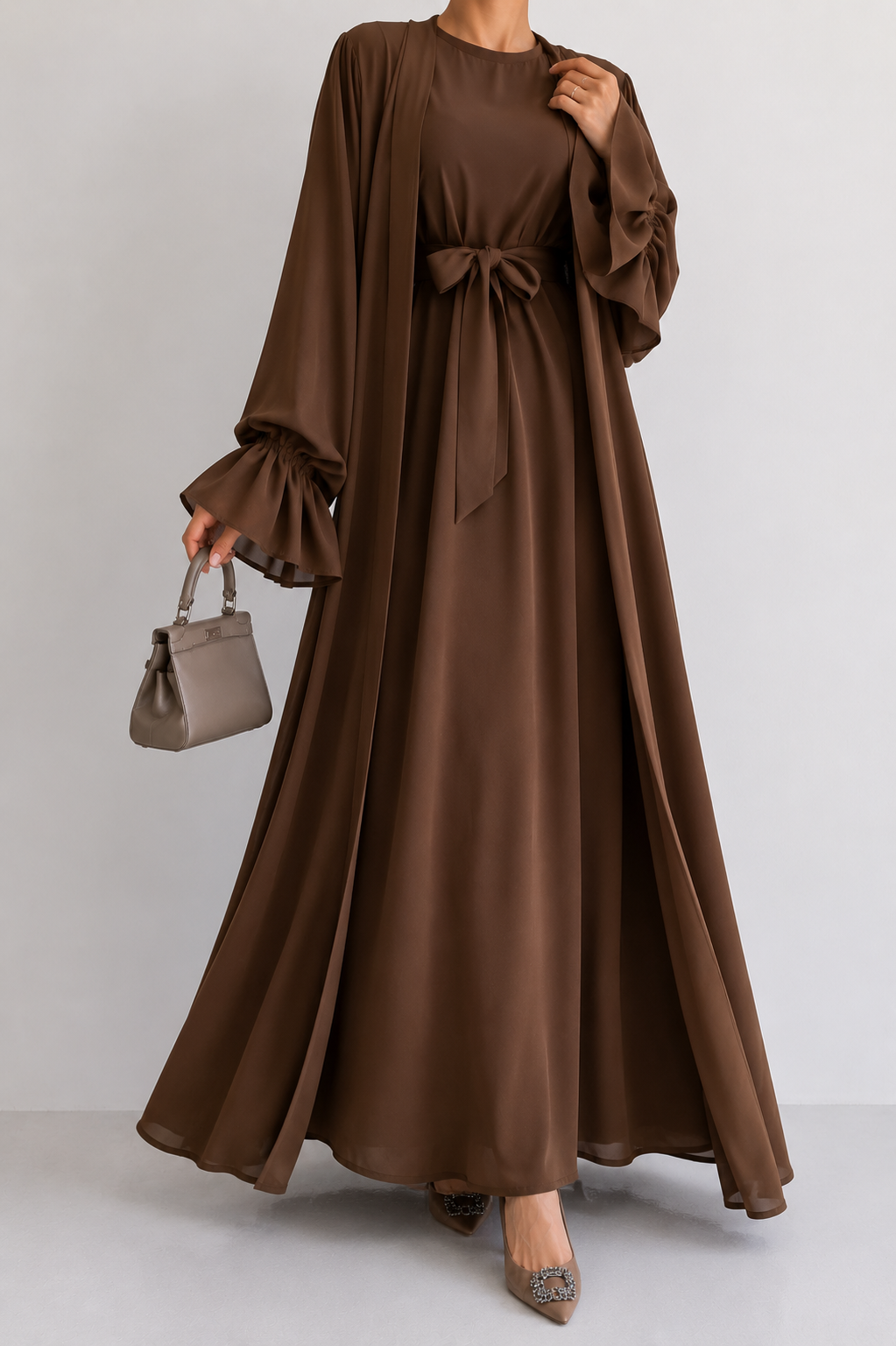 EBRAH DOUBLE SHRUG ABAYA | COPPER