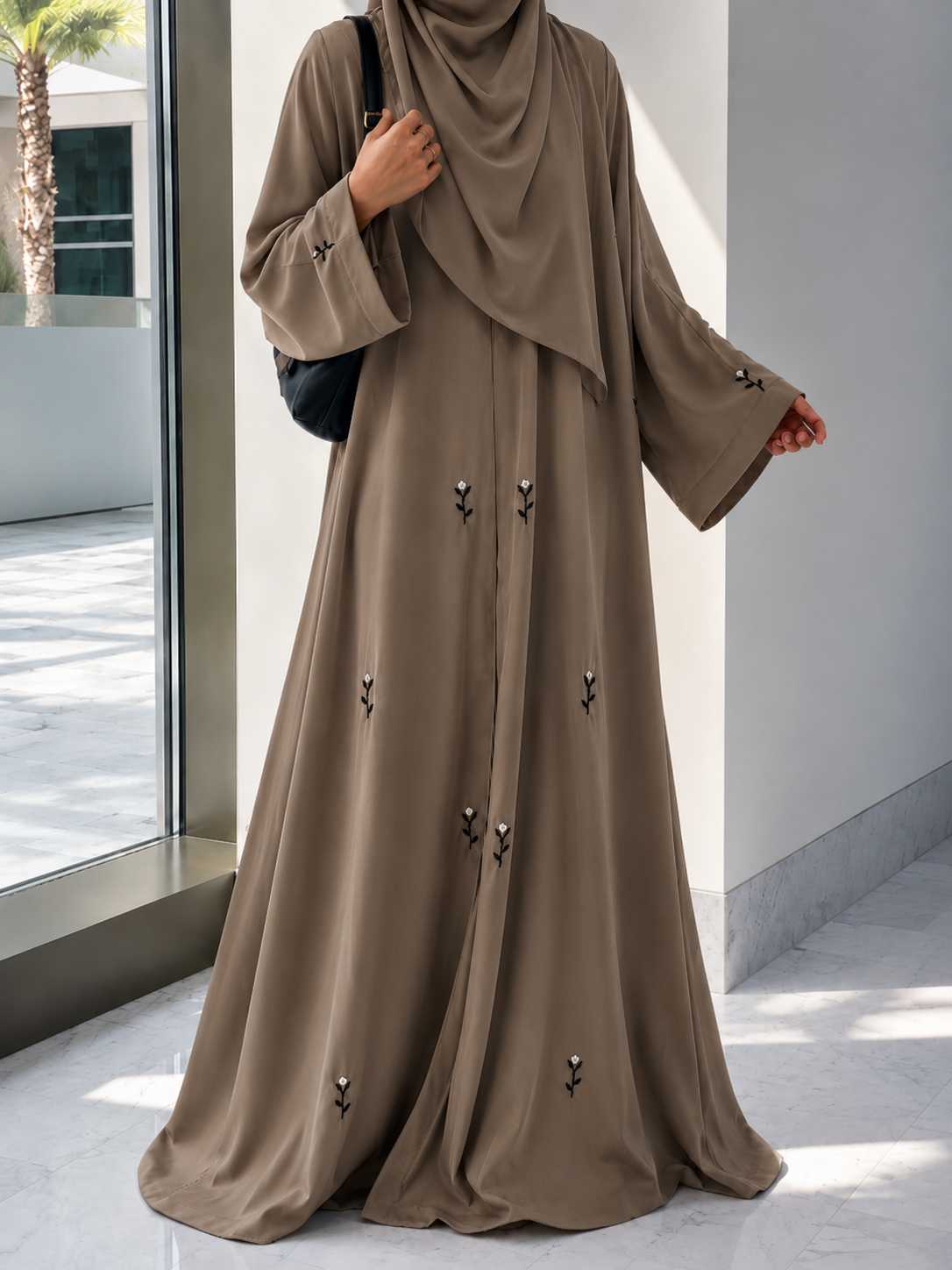 ESHAL FRONT OPEN ABAYA | NUDE