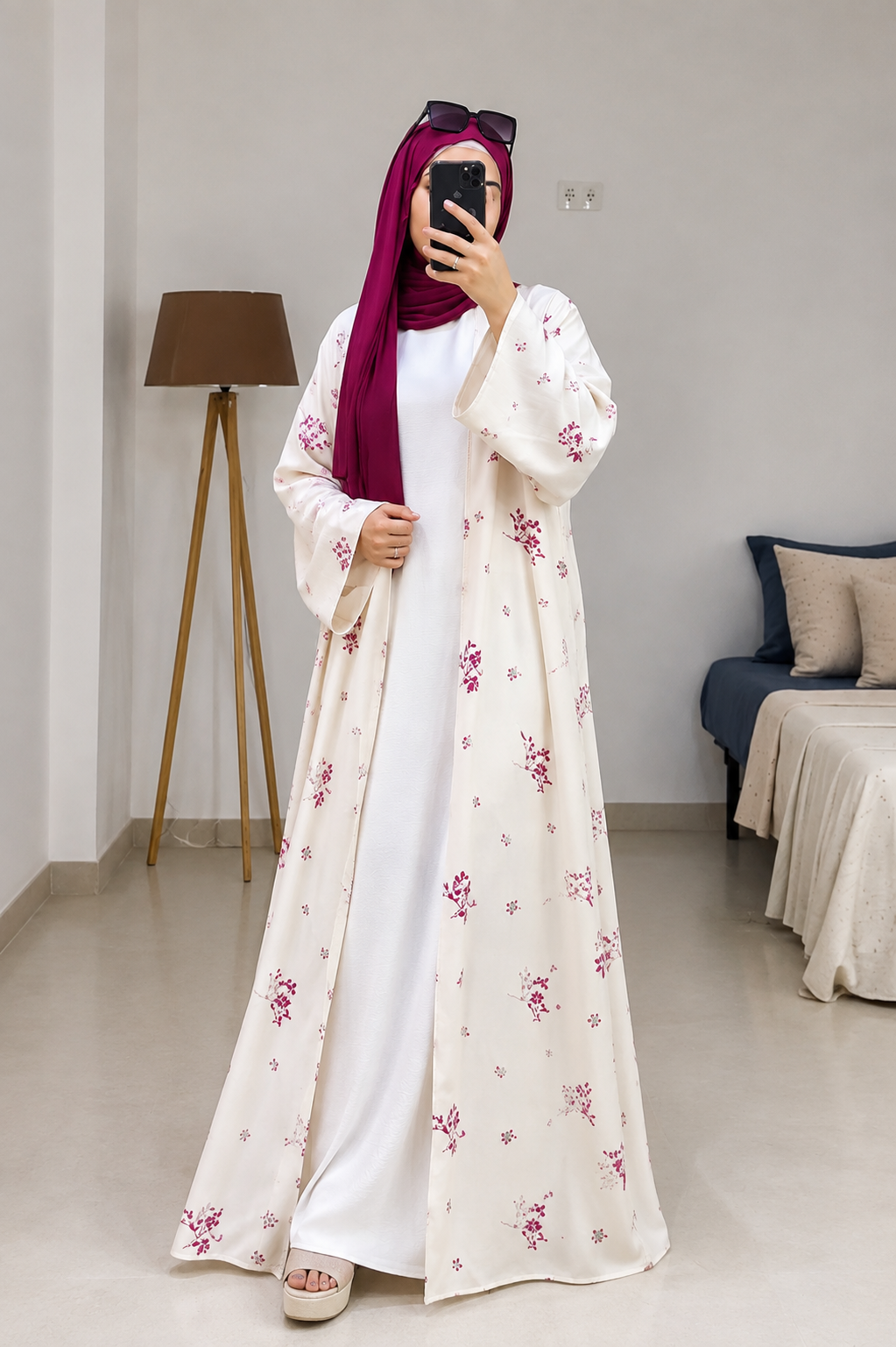 NURA DOUBLE SHRUG ABAYA | PINK
