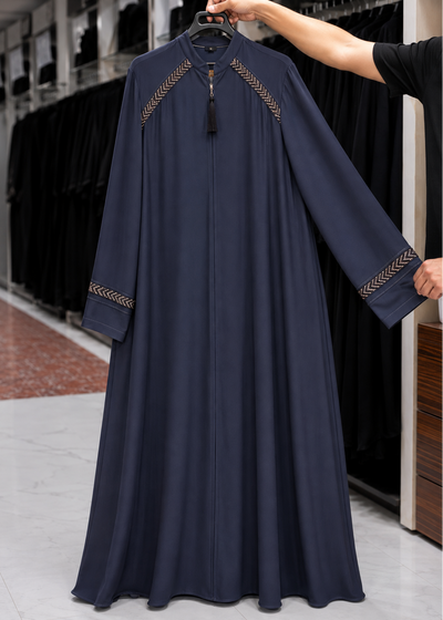 HIZA ZIPPER ABAYA | DARK GRAY