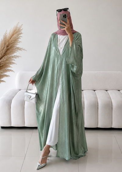 IMPORTED SIMMER DS KAFTAN ABAYA | SEA GREEN