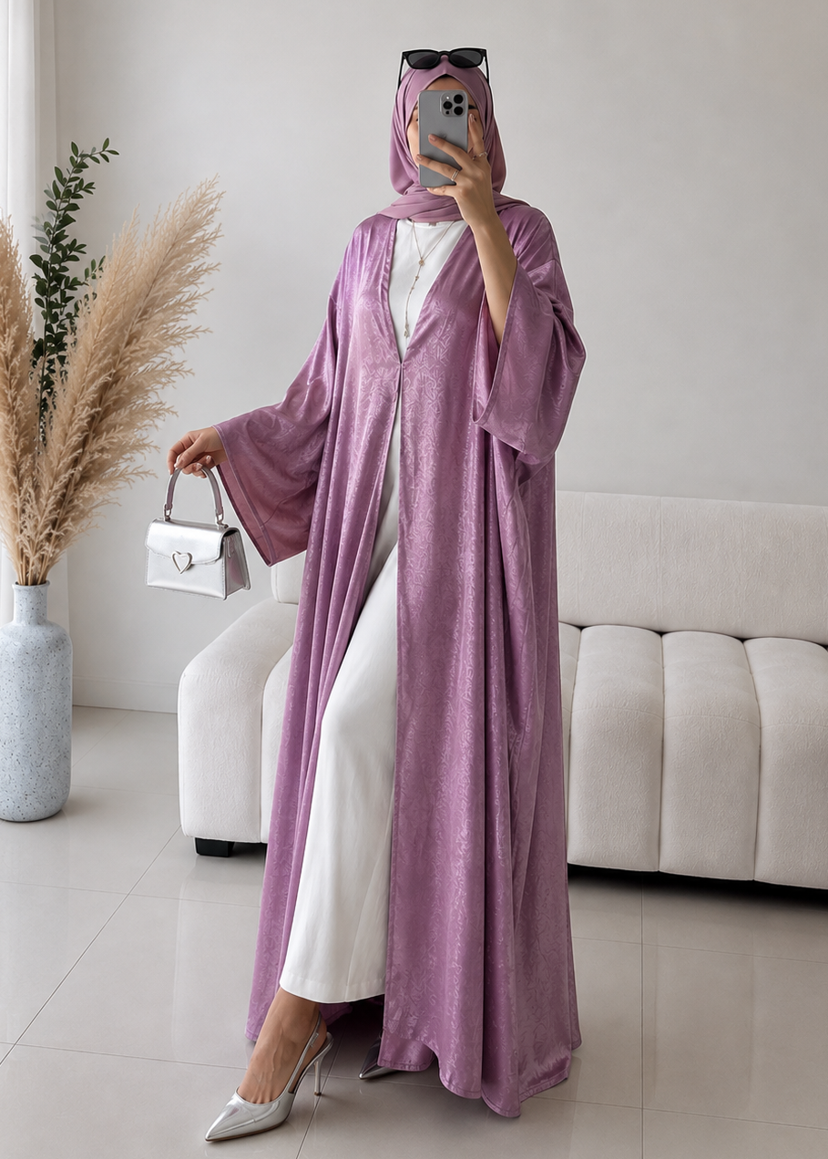 IMPORTED SIMMER DS KAFTAN ABAYA | BABY PINK
