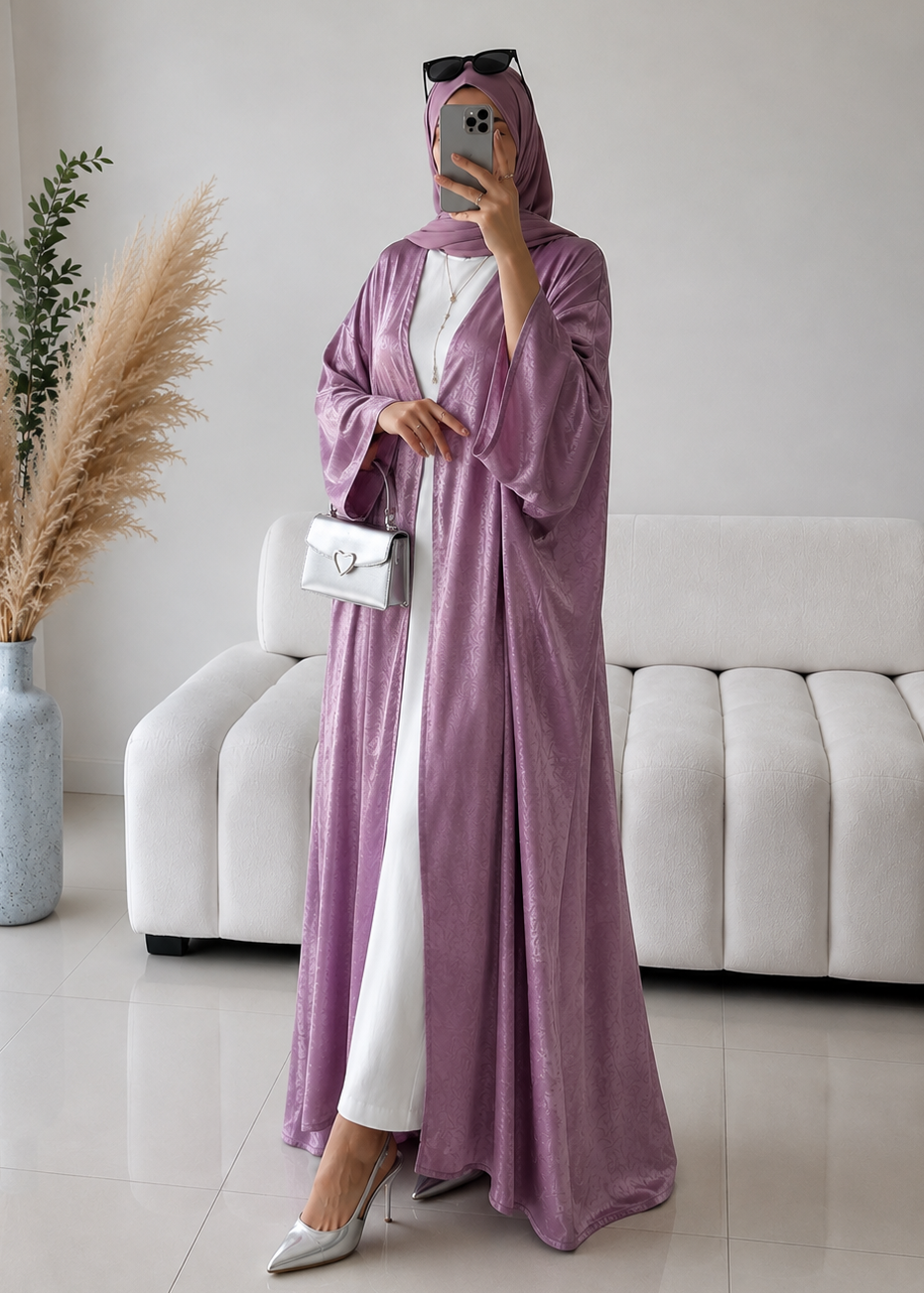 IMPORTED SIMMER DS KAFTAN ABAYA | BABY PINK
