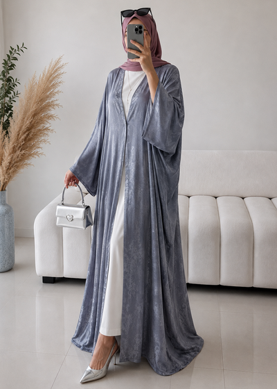 IMPORTED SIMMER DS KAFTAN ABAYA | GRAY