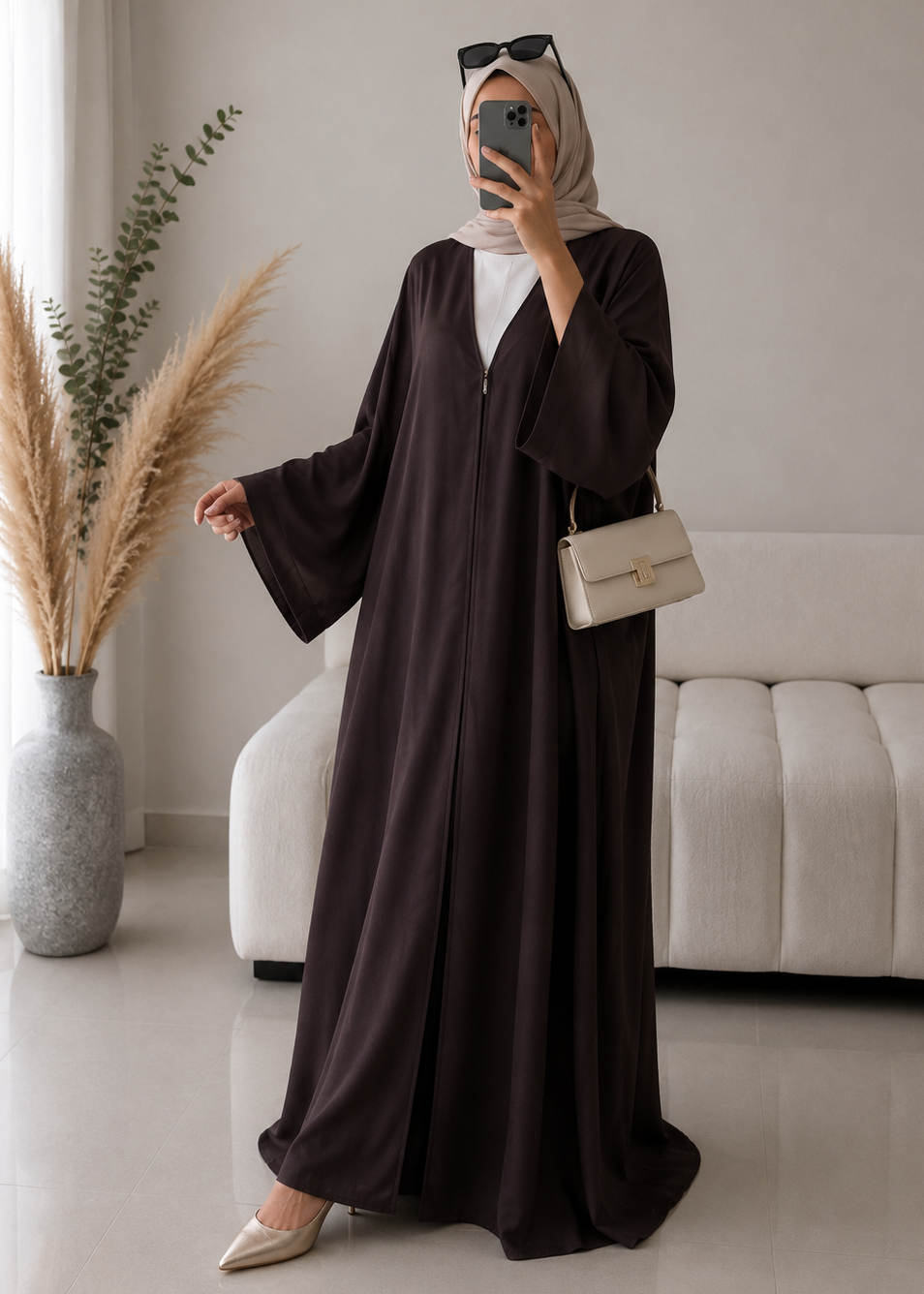 IMPORTED SIMMER DS KAFTAN ABAYA | DARK PURPLE