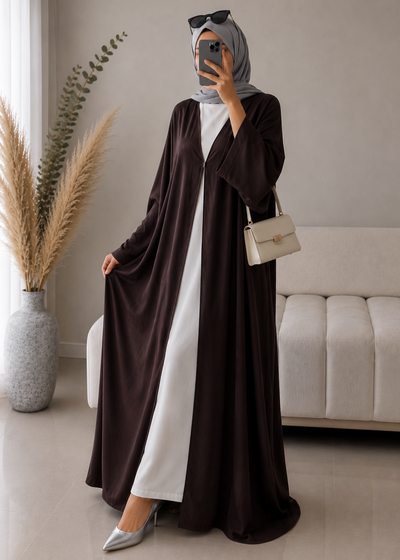 IMPORTED SIMMER DS KAFTAN ABAYA | DARK PURPLE