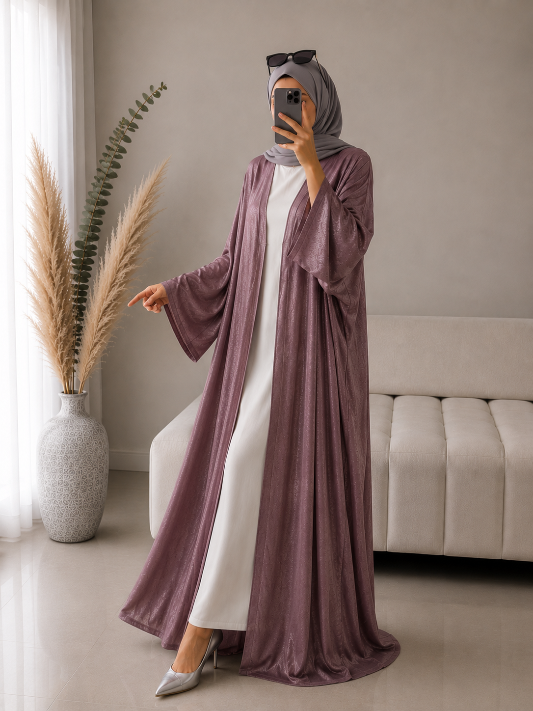 IMPORTED SIMMER DS KAFTAN ABAYA | DUSTY PINK