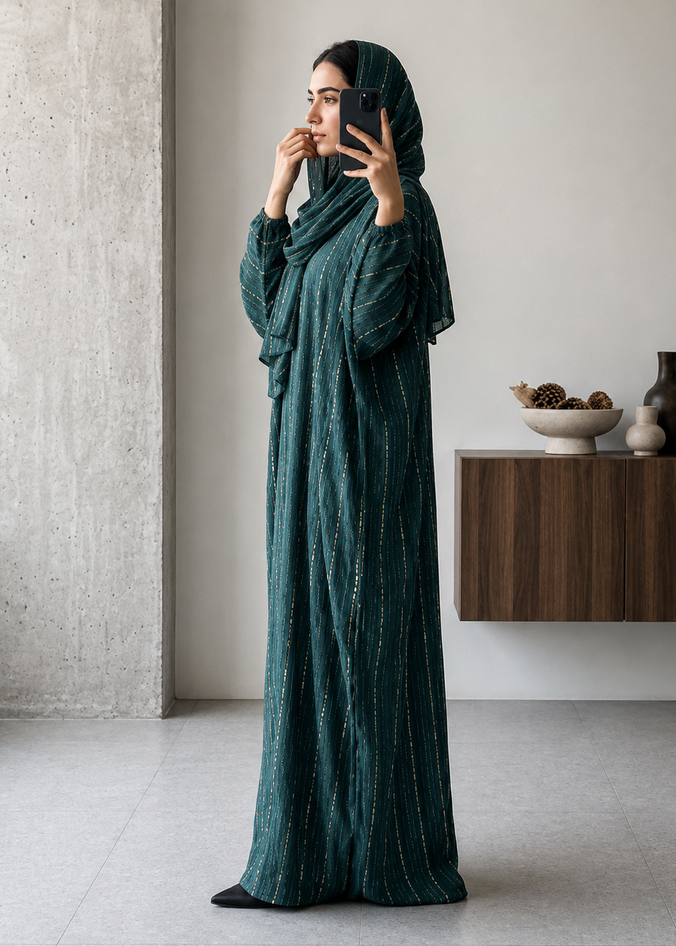 8177 - FURR ABAYA | GREEN