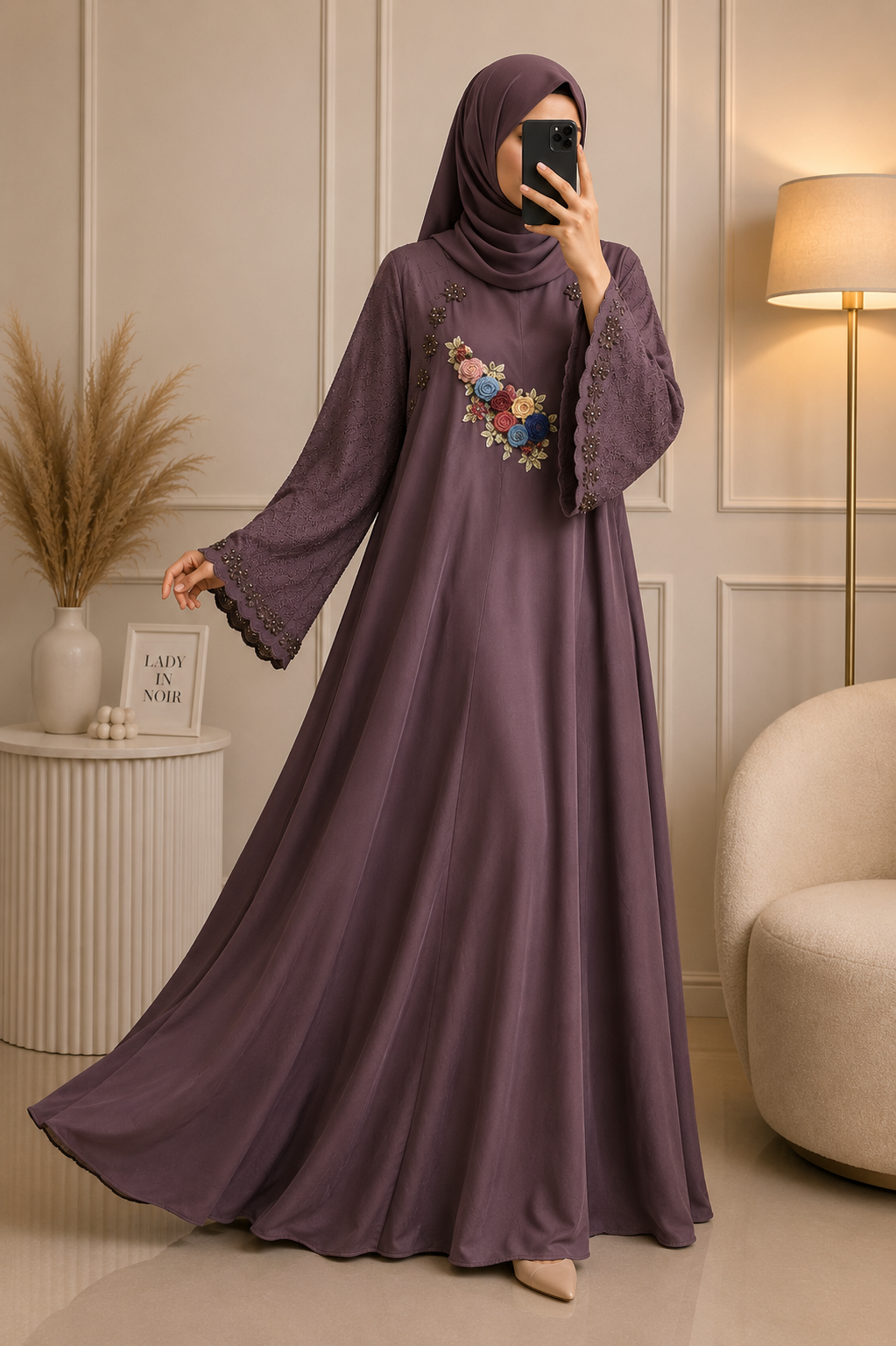 7755 - ALFAH ABAYA | GHESTNUT LITE