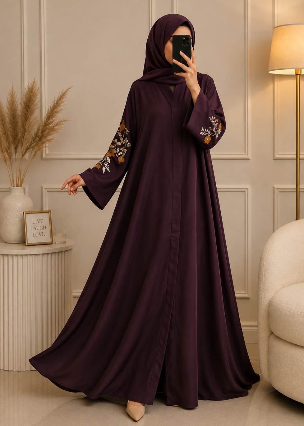 3699 - FIZAH HANDWORK ABAYA | WINE