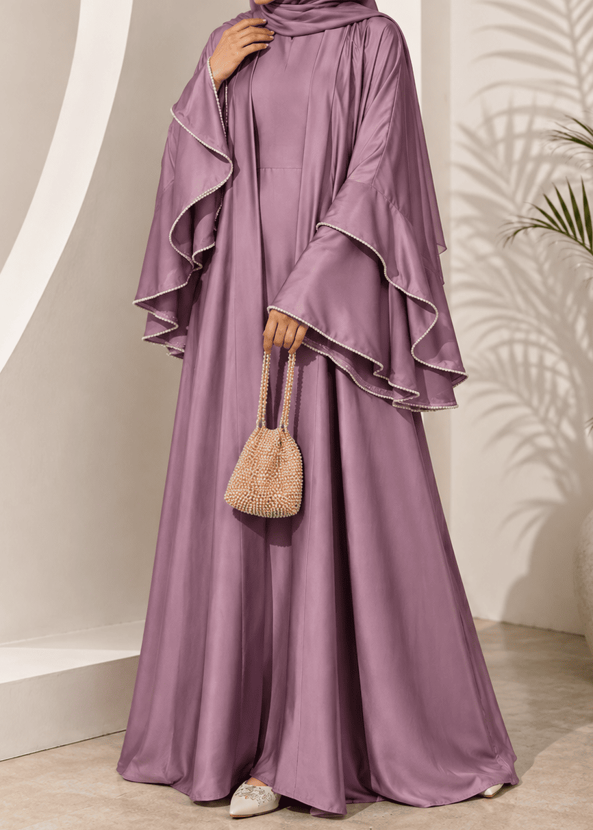 AL-NUHA DOUBLE SHRUG ABAYA | PINK