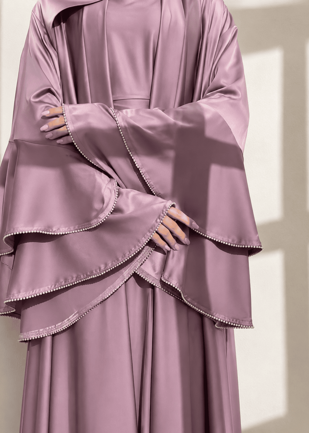 AL-NUHA DOUBLE SHRUG ABAYA | PINK