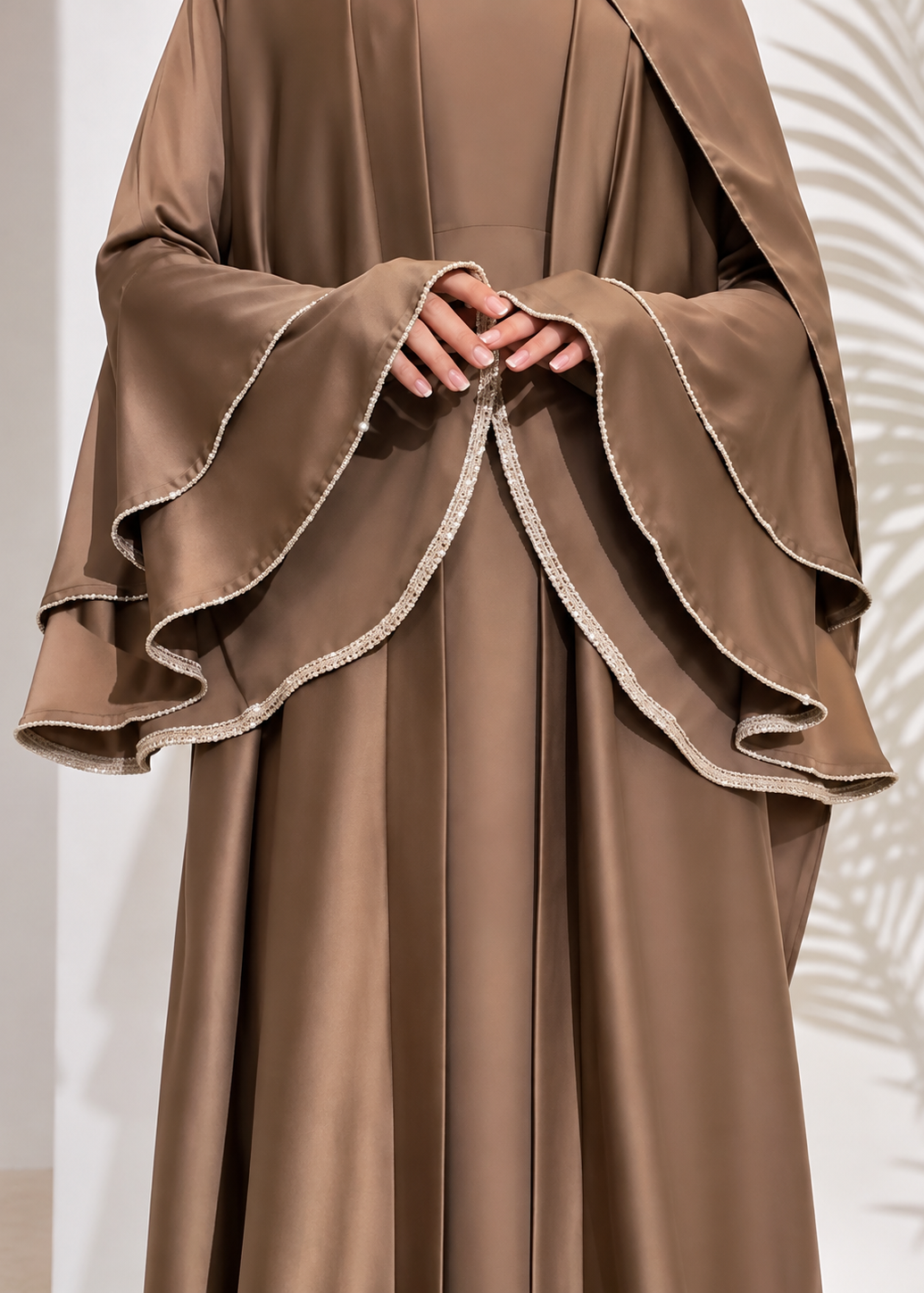 AL-NUHA DOUBLE SHRUG ABAYA | GOLDEN