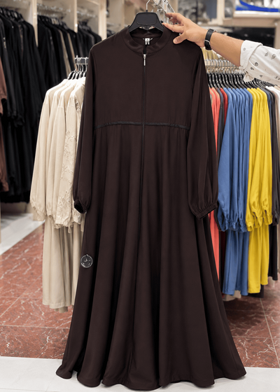 BARIRA FRONT OPEN ABAYA | COFFEE