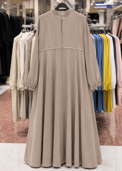 BARIRA FRONT OPEN ABAYA | NUDE