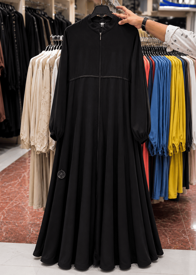 BARIRA FRONT OPEN ABAYA | BLACK