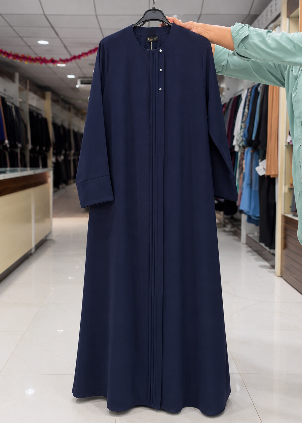 MADIHA FRONT OPEN ABAYA | BLUE