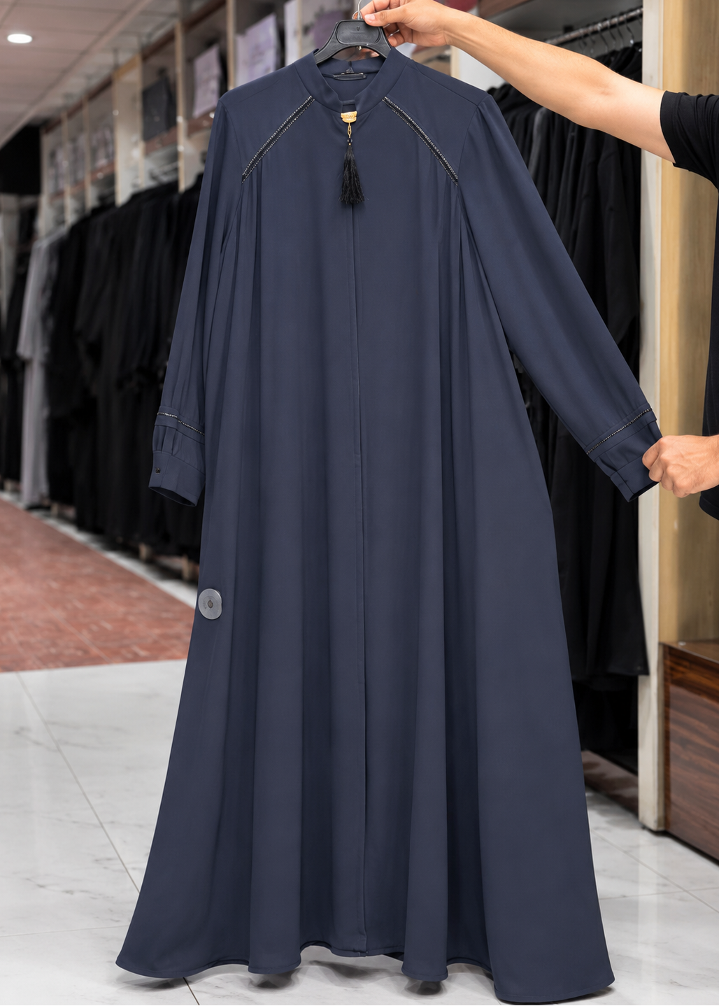HIZA ZIPPER ABAYA | DARK GRAY
