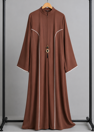 MAYA ELEGANT CLOSED ABAYA | BROWN