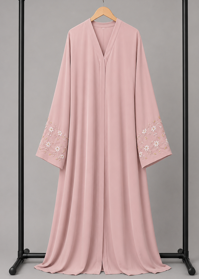 AL-KOUSAR HANDWORK ABAYA | PEACH