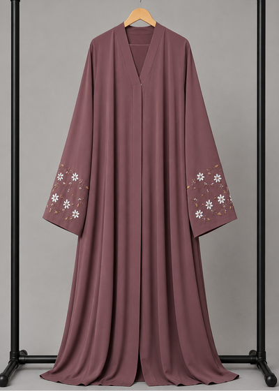 AL-KOUSAR HANDWORK ABAYA |  DUSTY PINK