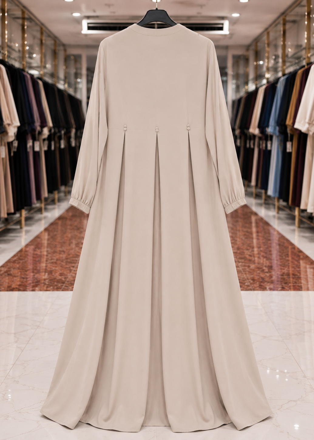 KULSUM FRONT OPEN ABAYA | NUDE
