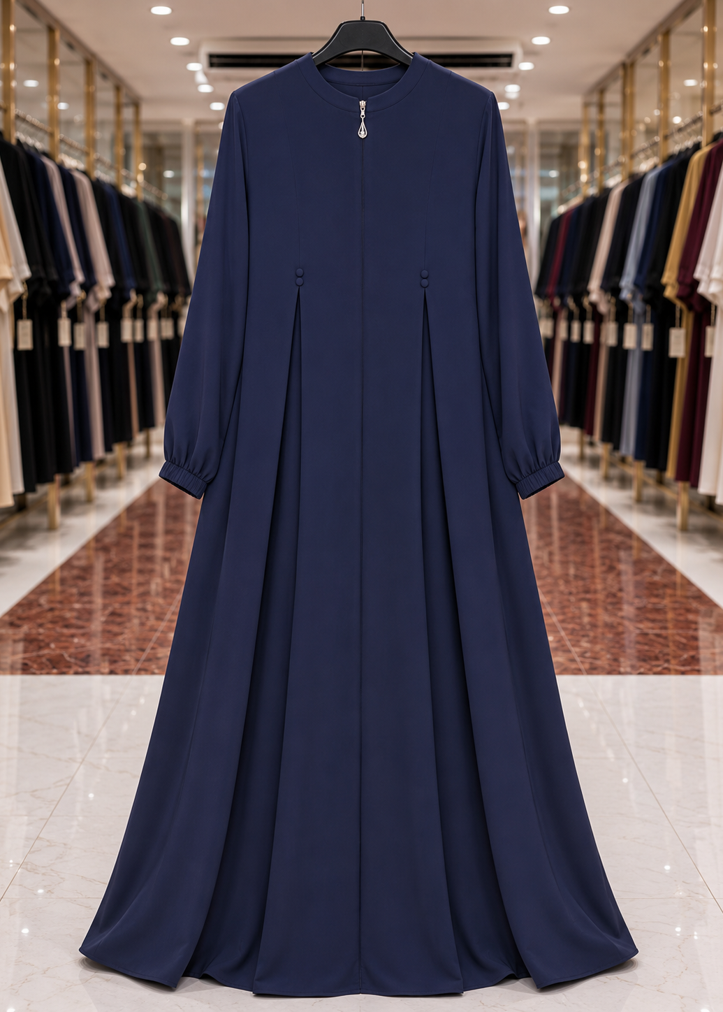 KULSUM FRONT OPEN ABAYA | BLUE