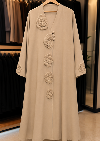 IFLAH FRONT OPEN ABAYA | NUDE