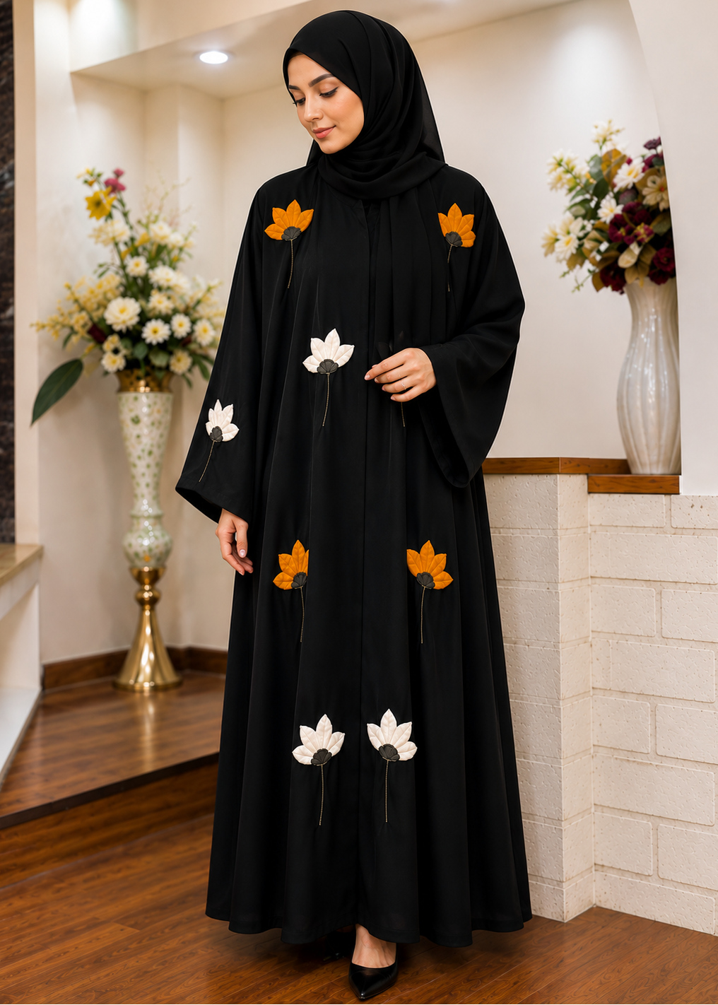 MOEZA FRONT OPEN ABAYA | ORNG