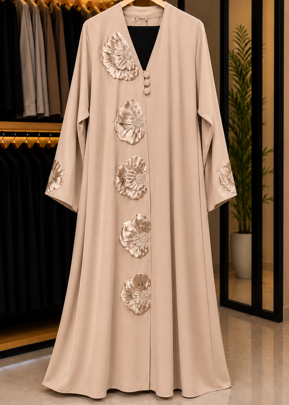 IFLAH FRONT OPEN ABAYA | NUDE