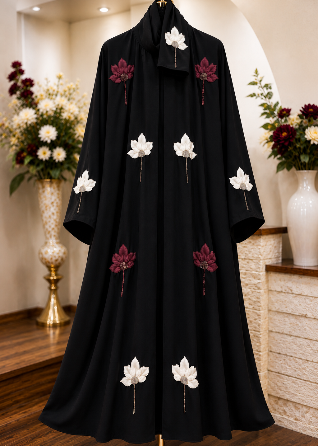 MOEZA FRONT OPEN ABAYA | DUSTY PINK