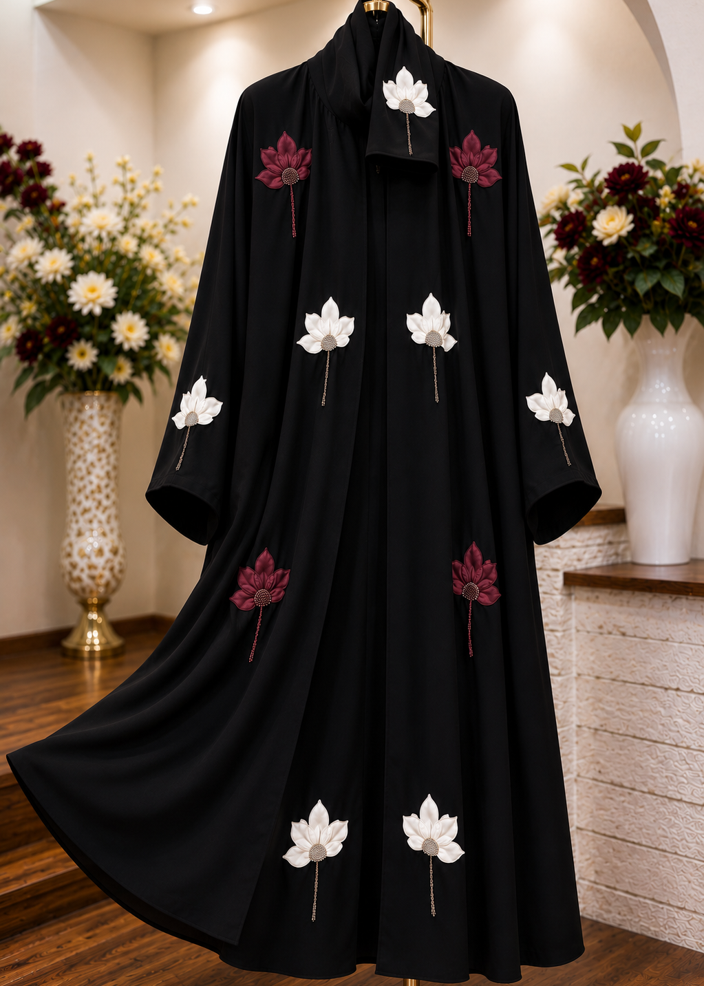 MOEZA FRONT OPEN ABAYA | DUSTY PINK