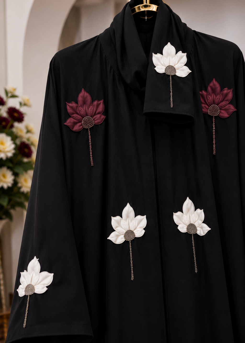 MOEZA FRONT OPEN ABAYA | DUSTY PINK