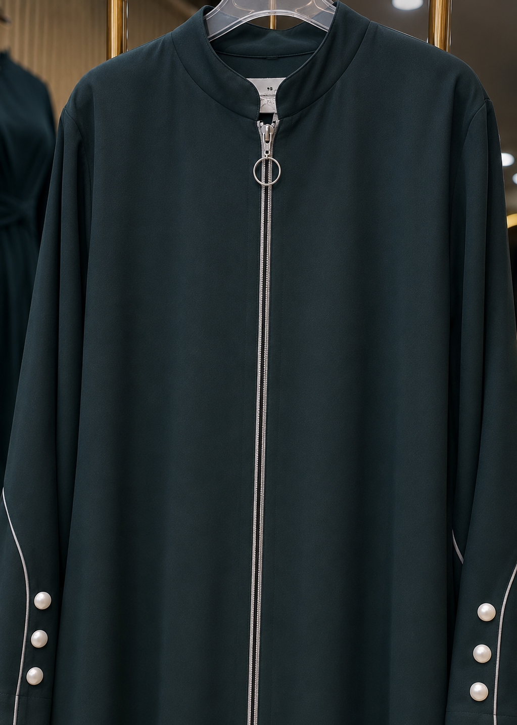 MUNAZZAH FRONT OPEN ABAYA | RAMA GREEN
