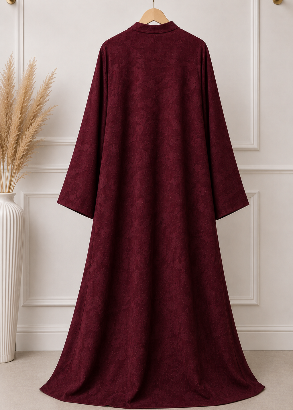 SAMRAH FRONT OPEN ABAYA | MAROON