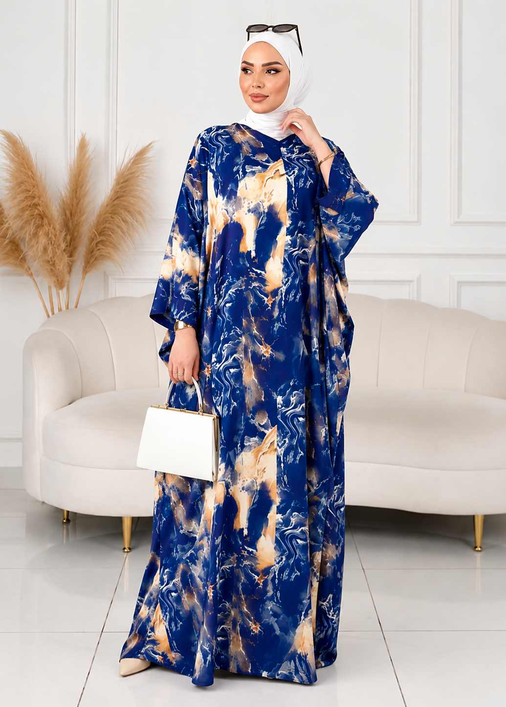 KINZA PRINTED KAFTAN ABAYA | SHADE-04