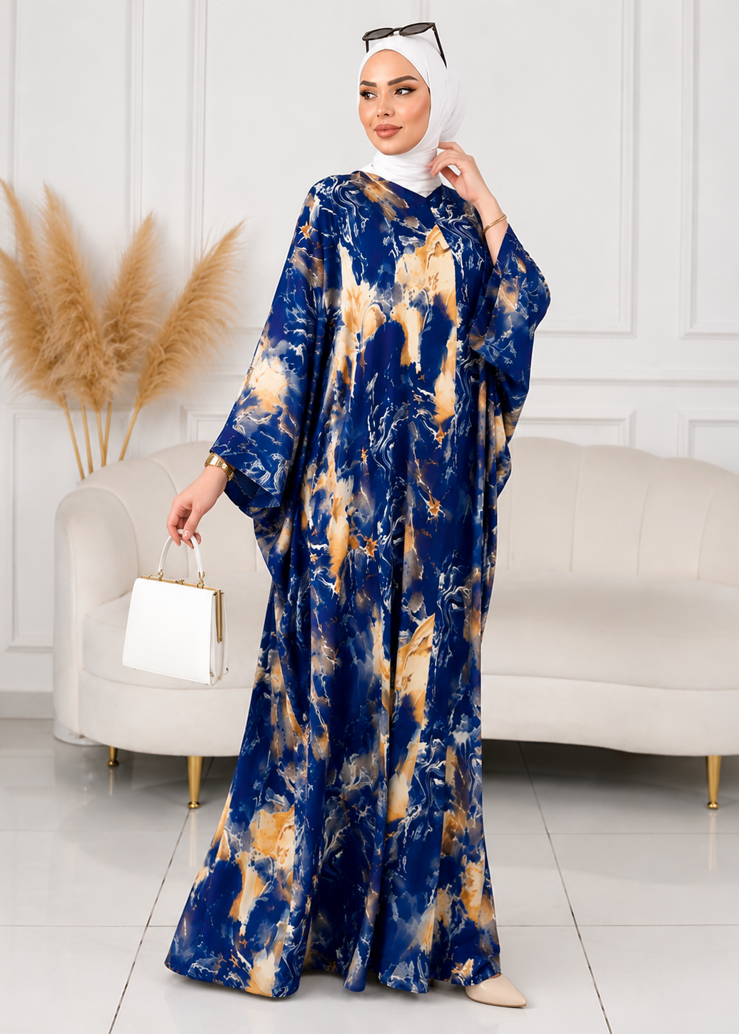 KINZA PRINTED KAFTAN ABAYA | SHADE-04