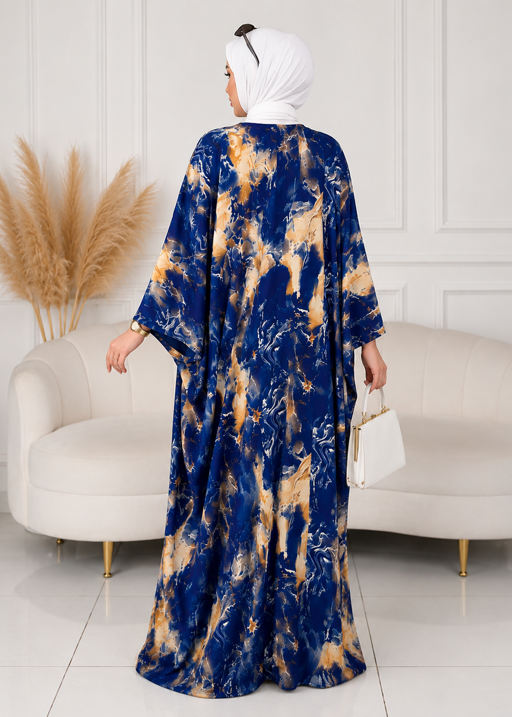 KINZA PRINTED KAFTAN ABAYA | SHADE-04