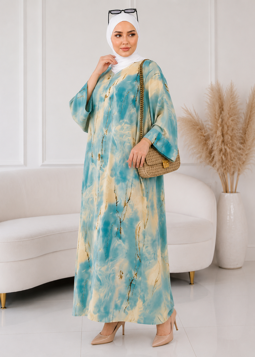 KINZA PRINTED KAFTAN ABAYA | SHADE-05