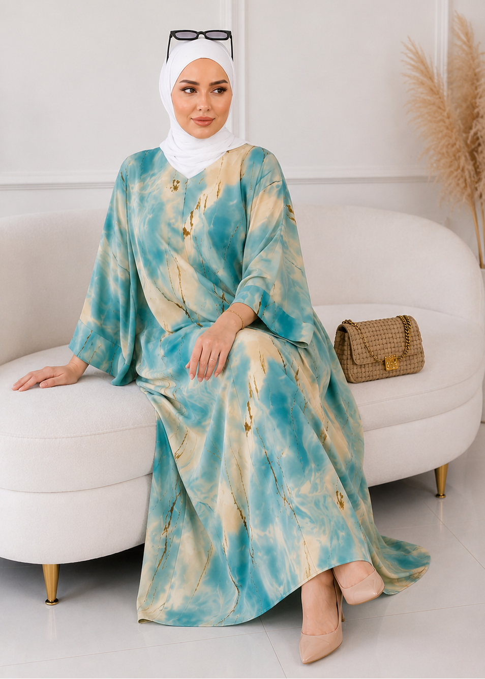 KINZA PRINTED KAFTAN ABAYA | SHADE-05