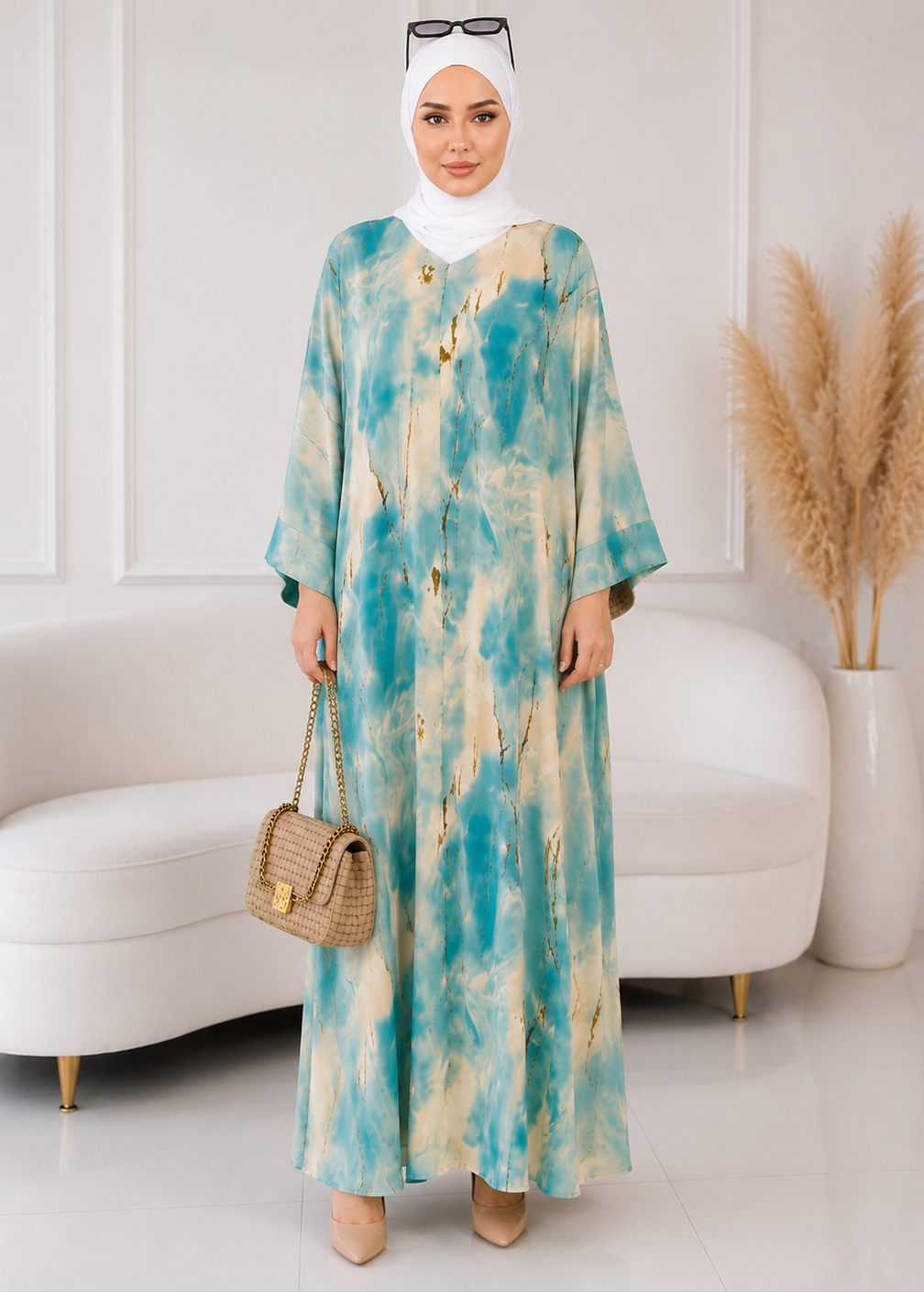 KINZA PRINTED KAFTAN ABAYA | SHADE-05