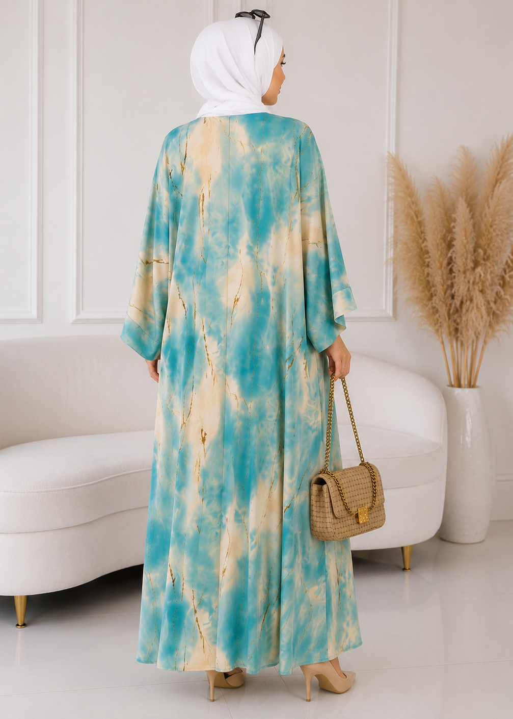 KINZA PRINTED KAFTAN ABAYA | SHADE-05