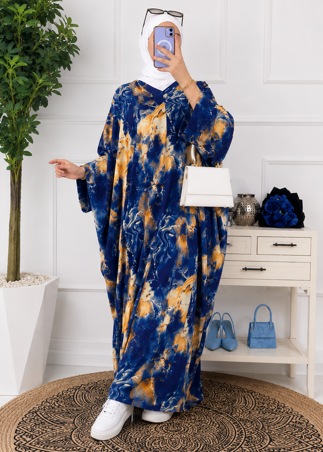 KINZA PRINTED KAFTAN ABAYA | SHADE-04