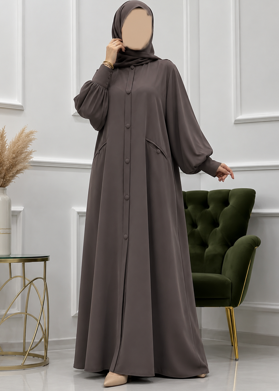 SAMIYAH POCKET ABAYA | BROWN
